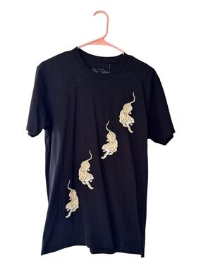 Black Tiger Print Short Sleeve Tee